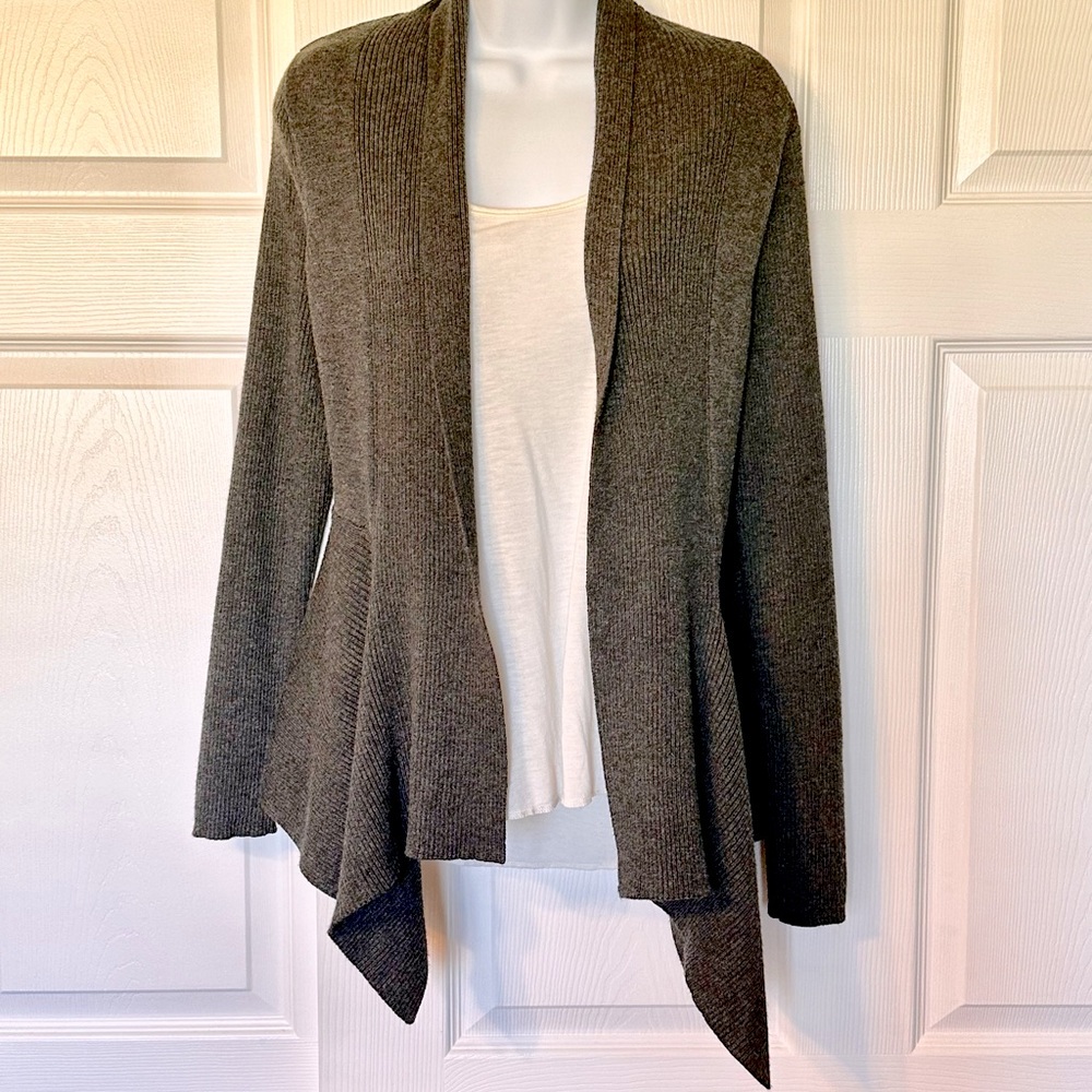 89th &  Madison Cardigan Draped Charcoal Gray